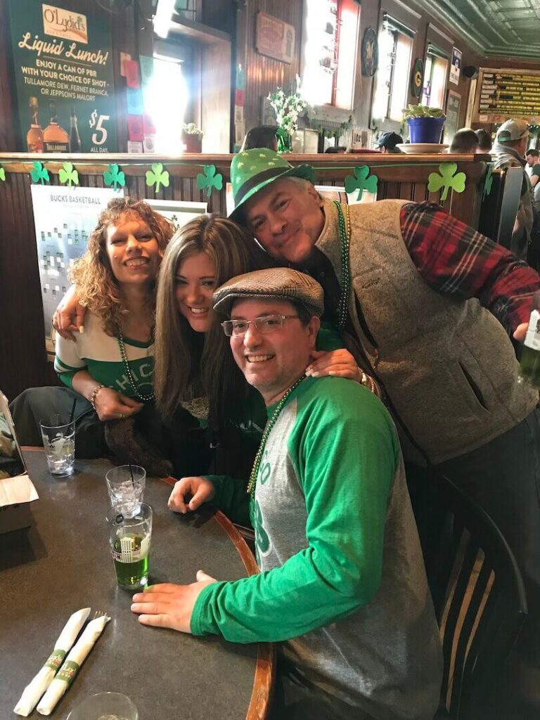 Group celebrating St. Patrick's Day