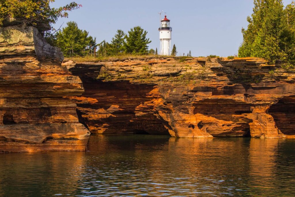 Lighthouse in Apostle Islands in Lake Superior