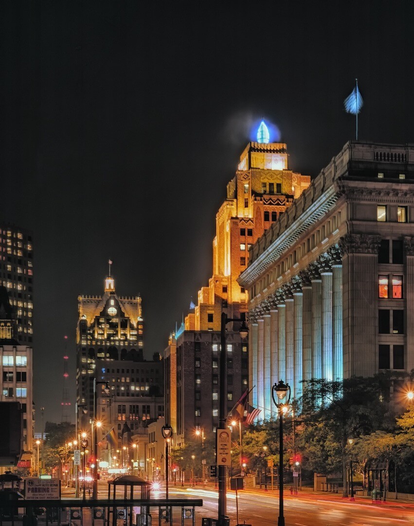 Milwaukee city by night