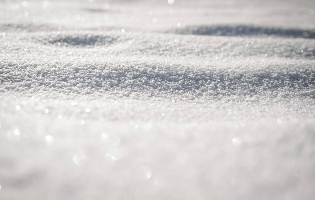 White snow close up