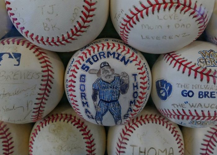 Autographed baseball Brewers balls
